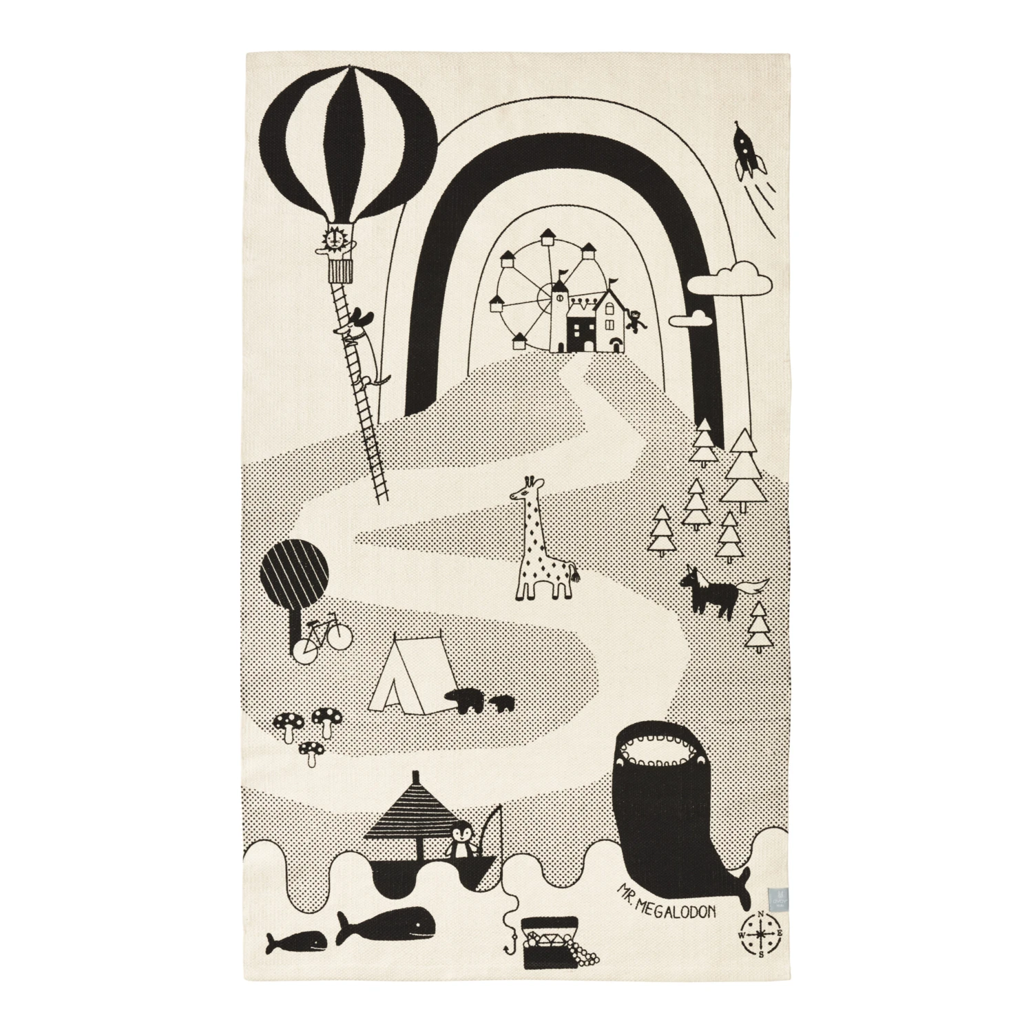 OYOY Mr. Megalodon Adventure -matto 90x150 Cm 3 OYOY Mr. Megalodon Adventure -matto 90x150 Cm