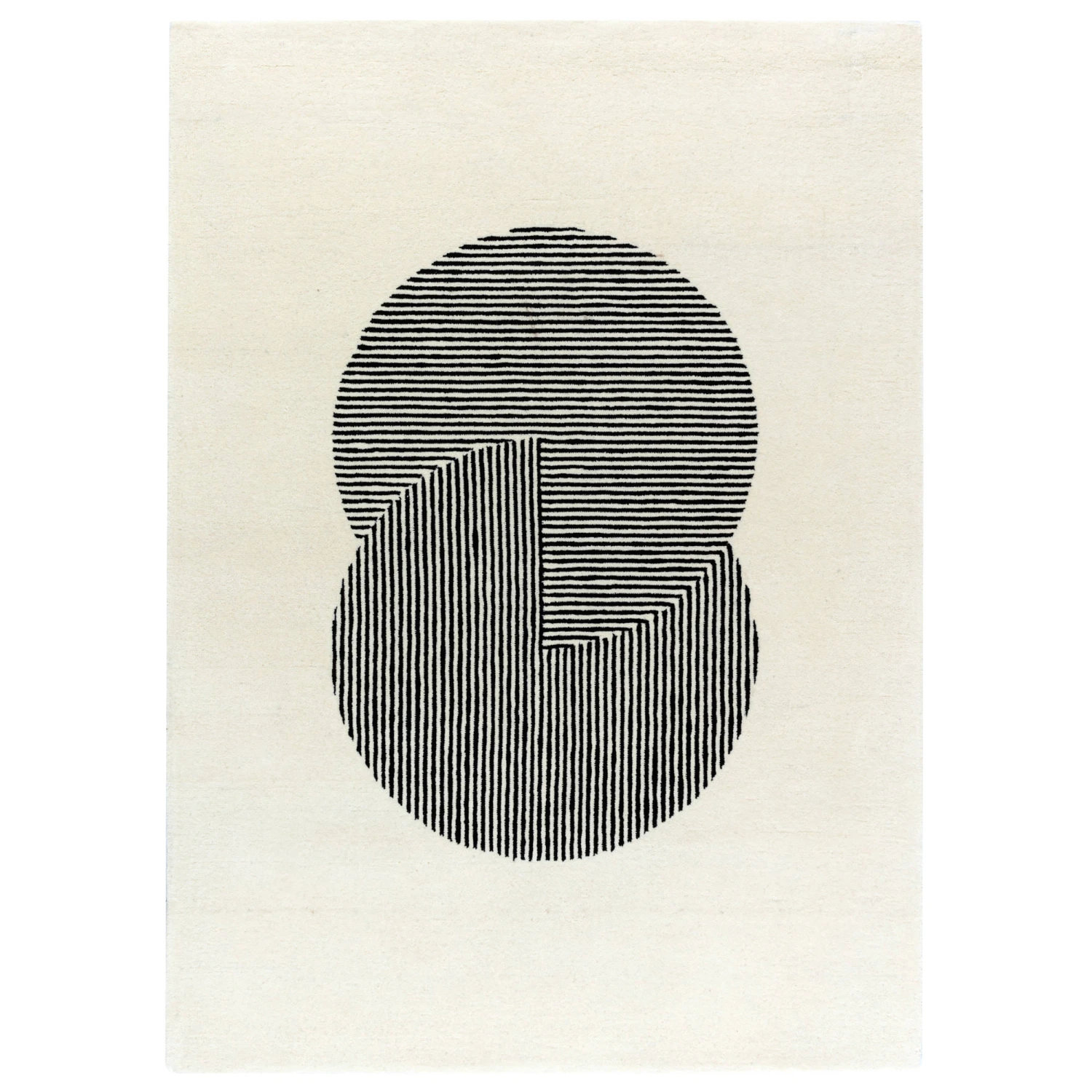 Circles-villamatto, Luonnonvalkoinen 3 Circles-villamatto, Luonnonvalkoinen