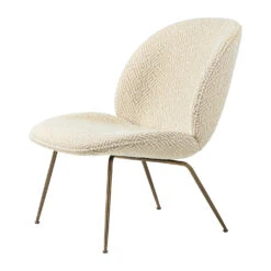 Gubi Beetle Lounge Chair Fully Upholstered Conic Base