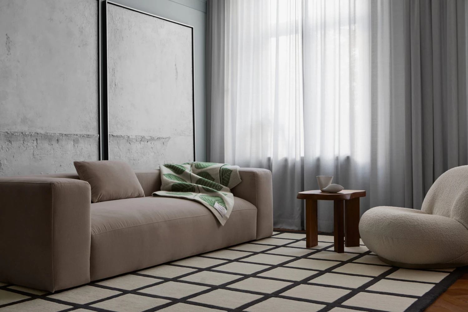 Avenue Checked Bone -villamatto 7 Avenue Checked Bone -villamatto - Image 5